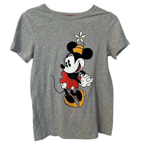 Disney Minnie Mouse Gray Short Sleeve Cotton Graphic T-Shirt Size M GUC - Picture 1 of 7
